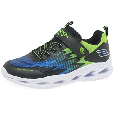 Immagine di Skechers Vortex Flash Zorent, Scarpe Bambini e ragazzi, Black Blue Synthetic Trim Lime Trim, 32 EU