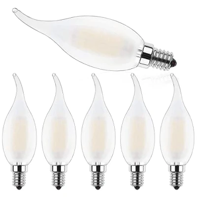 Immagine di ProCrus E14 Lampada LED a Candela 4W Forma di per Lampadari,Candele Filamento C35 Lampadina LED,Lampadine Bianco Caldo 2700K,Sostituisce 40 watt,400LM,Dimmerabile,Pacco da 6