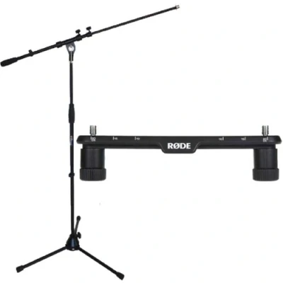 Immagine di Rode stereo Bar SB20 Barra per microfono + supporto Keepdrum MS107B