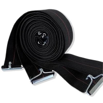 Immagine di IPEA Cinghie Elastiche per Reti Letto da 190 a 200 cm 4 Pezzi Made in Italy Corda Elastica con Ganci Ferro Letti Rete Doghe Colore Nero Larghezza 50 mm