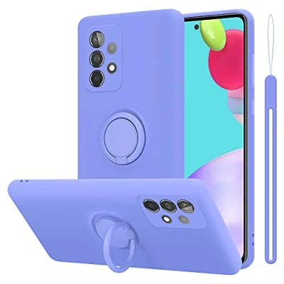 Immagine di Cadorabo Custodia compatibile con Samsung Galaxy A52 4G / 5G in LIQUID LILA CHIARO per Cellulare Silicone TPU Flessibile Anello Paraurti Cover Posteriore Ultra Sottile