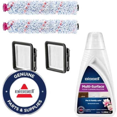 Immagine di BISSELL Kit di Accessori per CrossWave Ricambi Originali 2 x Spazzole Multisuperficie Filtri Detergente Pavimienti da 1L CrossWave, SpinWave e HydroWave 3823