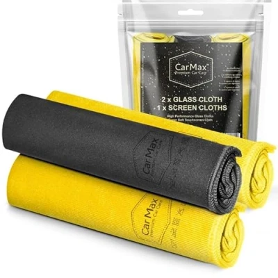 Immagine di CarMax® panni per vetro e touchscreen, 2 la pulizia di vetri specchi, senza pelucchi, una in microfibra super morbida con finitura pelle scamosciata touchscreen ed elementi