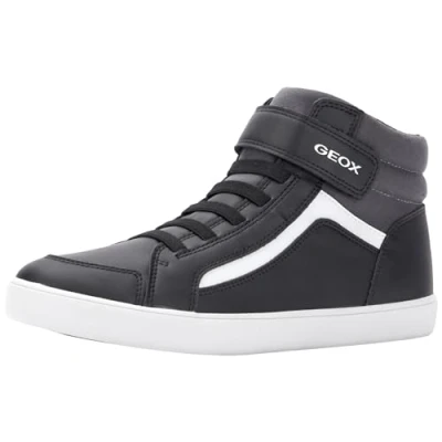 Immagine di Geox Gisli BOY Sneakers alte per bambini, Taglia: 28, Black/dark grey Finta pelle / tessuto