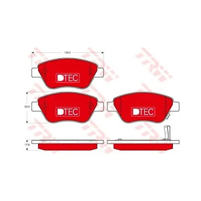 Immagine di TRW DTEC COTEC GDB1700DTE Kit pastiglie freno con segnalatore acustico usura bulloni pinza accessori FIAT: Panda II Hatchback