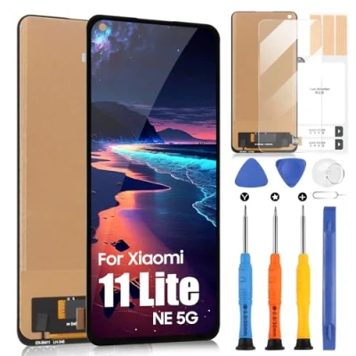Immagine di Schermo per Xiaomi 11 Lite NE 5G / Mi 4G LCD Display Touchscreen Digitazer Assembly Sostituzione con Strumenti (6,55&quot;,Nero)