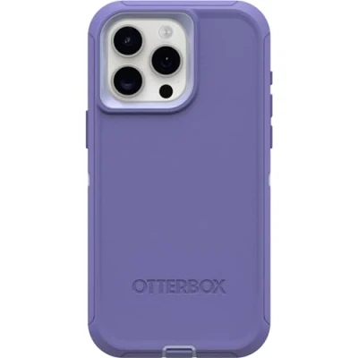 Immagine di OtterBox Custodia per iPhone 15 PRO Max (Solo Serie Defender) Mountain Maestà (Viola), Senza Schermo, Robusta e Durevole, con Protezione Le Porte, Include Supporto a Clip Fondina