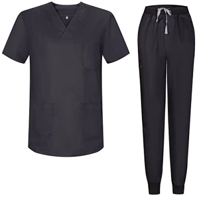 Immagine di MISEMIYA Uniformi Unisex Set Camice Uniforme Medica con Maglia e Pantaloni Mediche sanitarie 817 8316 X Large, Nero