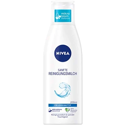 Immagine di Nivea Latte detergente delicato per tutti i tipi di pelle (200 ml), struccante pulisce accuratamente, una delicata pulizia del viso rimuove il trucco e mascara impermeabile