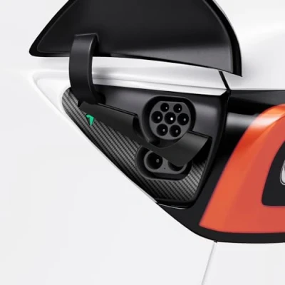 Immagine di Spigen Tesla Model Y 3 2023 2021 Pellicole Protettive per Porta di Ricarica, Pellicola Wrapping Protettiva Accessori Carbon Edition