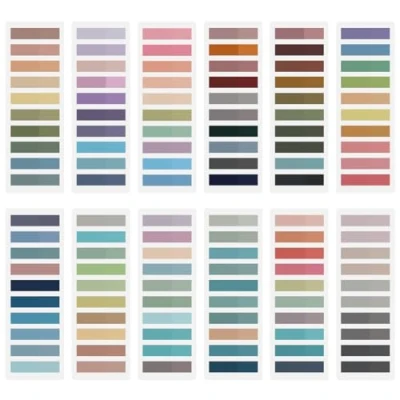 Immagine di 2400 Pezzi Segnapagina, 12 Stili Sticky Notes Adesive Scrivibili Trasparenti Colorati Schede Marker per Ufficio Scuola Segnapagina Pennarello Appiccicoso