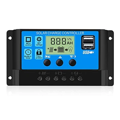 Immagine di OOYCYOO 10A 12V 24V regolatore di carica solare automatico Controller PWM LCD Dual USB 5V uscita pannello fotovoltaico