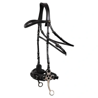 Immagine di BR Briglia Lydney hackamore forbici 152mm Full Nero / Argento