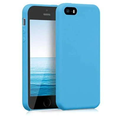 Immagine di kwmobile Cover per Apple iPhone SE (1.Gen 2016) / 5 5S Custodia Back Case Smartphone in Silicone TPU Protezione Gommata blu chiaro