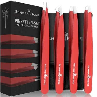 Immagine di Schwertkrone pinzette per sopracciglia 4 pezzi set Sliver