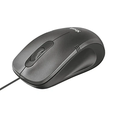 Immagine di Trust Ivero Mouse con Filo Compatto, Cavo USB 1,5 m, Sensore Ottico, 3 Pulsanti, Leggero per PC, Laptop, Portatile, Computer, Mac, Windows, Chrome OS Grigio