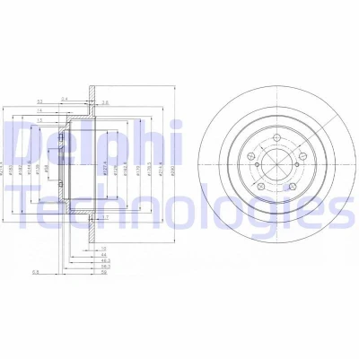 Immagine di DELPHI BG4154 Disco freno 290 10 5 pieno Oleato non trattato senza cuscinetto ruota, anello sensore ABS SUBARU: Outback II, Legacy 3