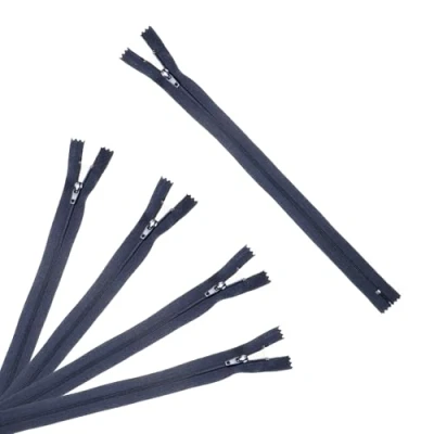Immagine di Trimz 18 cm ( 7&quot;) Navy One Way End Stop Zip con Denti 4 mm x 5 Pezzi, Poliestere, Marina Militare, 50, unità
