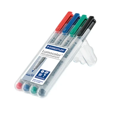 Immagine di Staedtler Penna per lucidi da proiezione Lumocolor M non permanent 315 WP4 Blu, Verde, Rosso, Nero