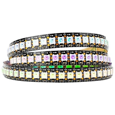 Immagine di BTF LIGHTING WS2812B IC RGB 5050SMD Oro puro Indirizzabile Singolo Colore Inseguimento Striscia LED 1M 144LED/m Flessibile Completo IP30 DC5V per il fai da te (Senza Adattatore o Controller)
