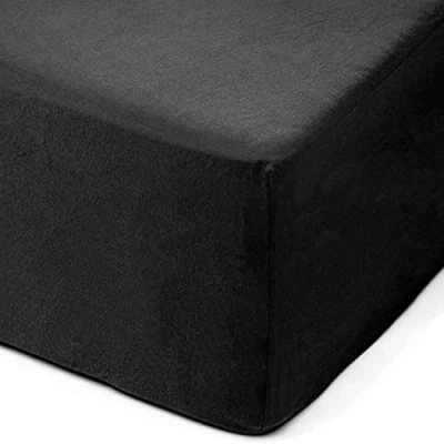 Immagine di Amago Lenzuolo con Angoli 140 x 200 cm, Per Letti Boxspring e ad Acqua, 50 100% Cotone, Nero
