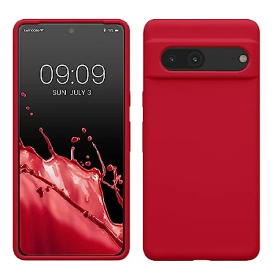 Immagine di kwmobile Cover per Google Pixel 7 Custodia Back Case Smartphone in Silicone TPU Protezione Gommata red cherry