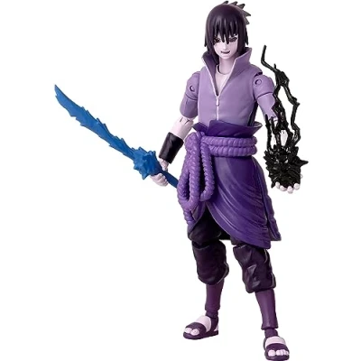 Immagine di Bandai Anime Heroes Naruto Shippuden Sasuke Uchiwa Figura da 17 cm snodata di Rinnegan/Mangekyo Sharingan Giocattolo per bambini dai 4 anni in su 36962