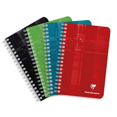 Immagine di Clairefontaine 8602C Un taccuino a spirale 11x17 cm 180 pagine quadretti piccoli carta Bianca 90g copertina in laminata colore casuale