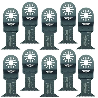 Immagine di 10 x 44 mm TopsTools UN44F_10 Lame da taglio per legno compatibili con Bosch Fein (non StarLock) Makita Milwaukee Einhell Ergotools Hitachi Parkside Ryobi Worx Workzone Accessori multifunzione