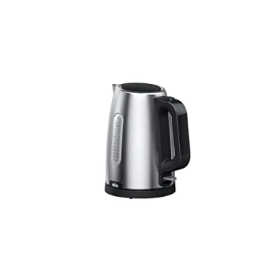 Immagine di Braun PurShine Bollitore elettrico, base girevole a 360, indicatore del livello dell&#039;acqua, stoccaggio cavo, funzione di spegnimento automatico, capacità 1,7 l, WK1500BK, 2200 W, nero