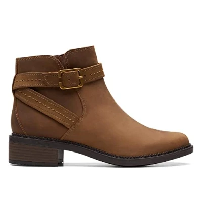 Immagine di Clarks Maye Strap, Chelsea Boot Donna, Dark Tan Lea, 40 EU