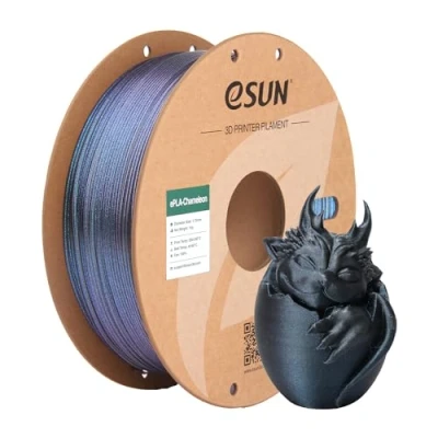 Immagine di eSUN Filamento Chameleon PLA 1,75 mm, per Stampanti 3D Glitterato, Precisione Dimensionale +/ 0,05 Bobina da 1 kg (2,2 libbre) 3D, Nero Techno