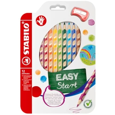 Immagine di Matita colorata Ergonomica STABILO EASYcolors per Destrimani Astuccio da 12 + temperino Colori assortiti