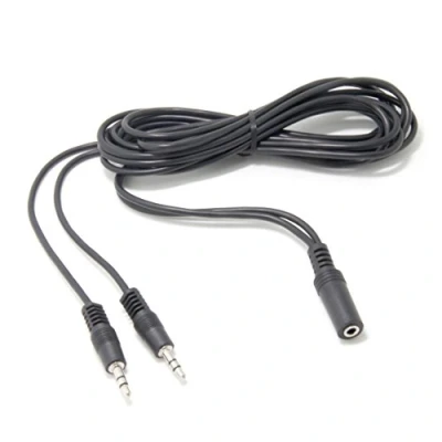 Immagine di Ancable, cavo audio da 1,8 m x 3.5 mm, stereo, femmina a maschio doppio con separatore z Y
