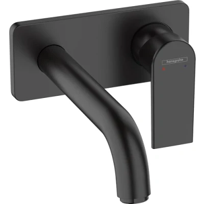 Immagine di hansgrohe Vernis Shape Miscelatore monocomando lavabo ad incasso a parete con bocca di erogazione 20,5 cm, nero opaco, 71578670