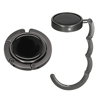 Immagine di kwmobile Set 2x Gancio Borsa da Tavolo Appendi in Alluminio Pieghevole Antiscivolo Antigraffio Appendiborsa Scrivania Max 3 kg