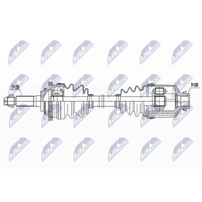 Immagine di NTY NPW KA 370 Albero motore / Semiasse Assale anteriore Dx 550 Trasmissione automatica