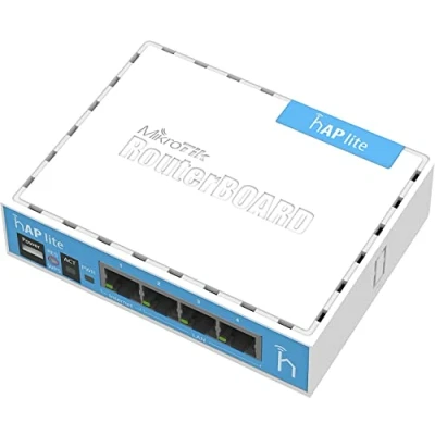 Immagine di Mikrotik hAP lite Internal White WLAN access point points (10,100 Mbit/s, 32 MB, QCA9531 650MHz, 1.5 dBi, 3 W, White)