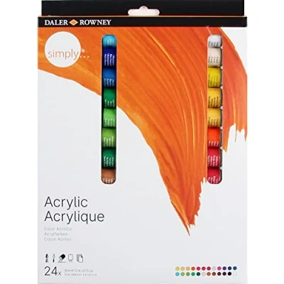 Immagine di Daler Rowney Simply set 24 colori acrilici da 12ml