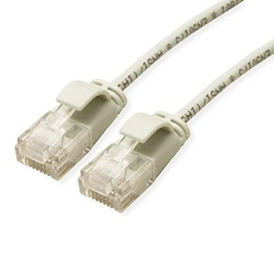 Immagine di Roline 21.15.3900 RJ45 cavo di rete, patch CAT 6A U/UTP 0.15 m Grigio non schermato, Privo alogeni, Ritardante fiamma 1 pz.