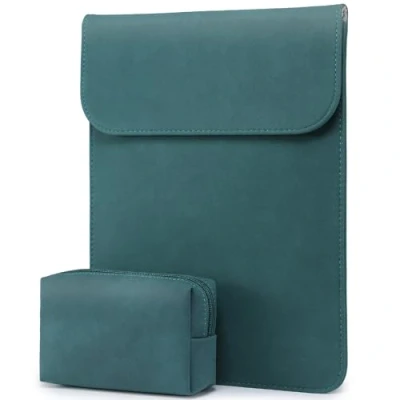 Immagine di HYZUO 13,3 14 Pollici Custodia Borsa PC Portatile Laptop Sleeve per MacBook Pro M3/M2/M1 Pro/Max A2918 A2992 2024 2021, 13,5 Surface 6 1, Air 13, con Accessori,Verde scuro
