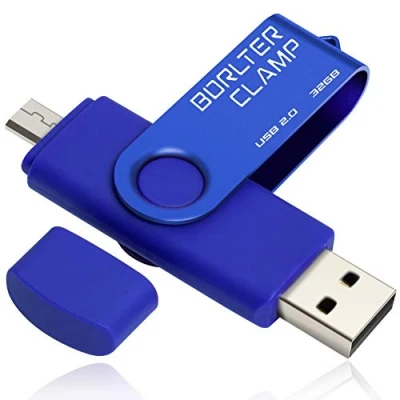Immagine di 32GB Chiavetta USB, 2 in 1 Pen Drive (Micro USB e 2.0) OTG Memoria Flash, Flash Girevole per Android Smartphone/Tablet/Computer (Blu)
