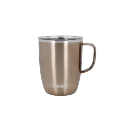Immagine di S&#039;well Tazza Manico, Pirite, 350 Ml, da Viaggio In Acciaio Inox Isolata Sottovuoto con Coperchio Apribile, Lavabile Lavastoviglie