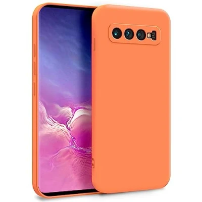 Immagine di MyGadget Cover per Samsung Galaxy S10 Plus Custodia in Silicone Morbido a Doppio Strato Case con Protezione Fotocamera &amp; Fodera Interna Antigraffio Arancione