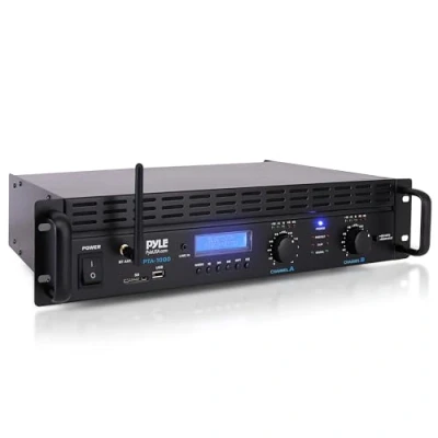Immagine di Pyle Amplificatore Audio Potenza Bluetooth a 2 Canali, 2000 Watt Pro Rack Mount