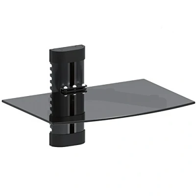 Immagine di Maclean MC 663 Supporto Dvd da Parete Singola Mensola in Vetro Scaffale Muro Console PS3 PS4 Xbox
