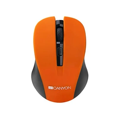 Immagine di Canyon CMSW1O mouse wireless, distanza: fino a 5m, con 3 pulsanti e rotella di scorrimento 1200 dpi, ricevitore USB incluso, arancione