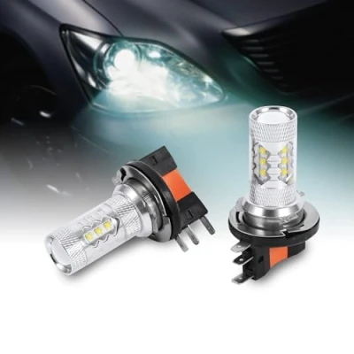 Immagine di BigKing Lampadine a LED, 2 Pezzi HID White 80W h15 LED fendinebbia