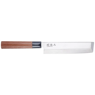 Immagine di Kai Seki Magoroku Usuba in legno di sequoia 17,0 cm acciaio inox al carbonio 1K6 con 57 (±1) HRC lama lucida pakka realizzato a mano Giappone