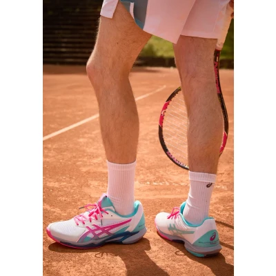Immagine di Asics Solution Speed FF 3 Scarpe da padel, Uomo, Taglia: 40.5, White/hot pink Sintetico / tessuto
